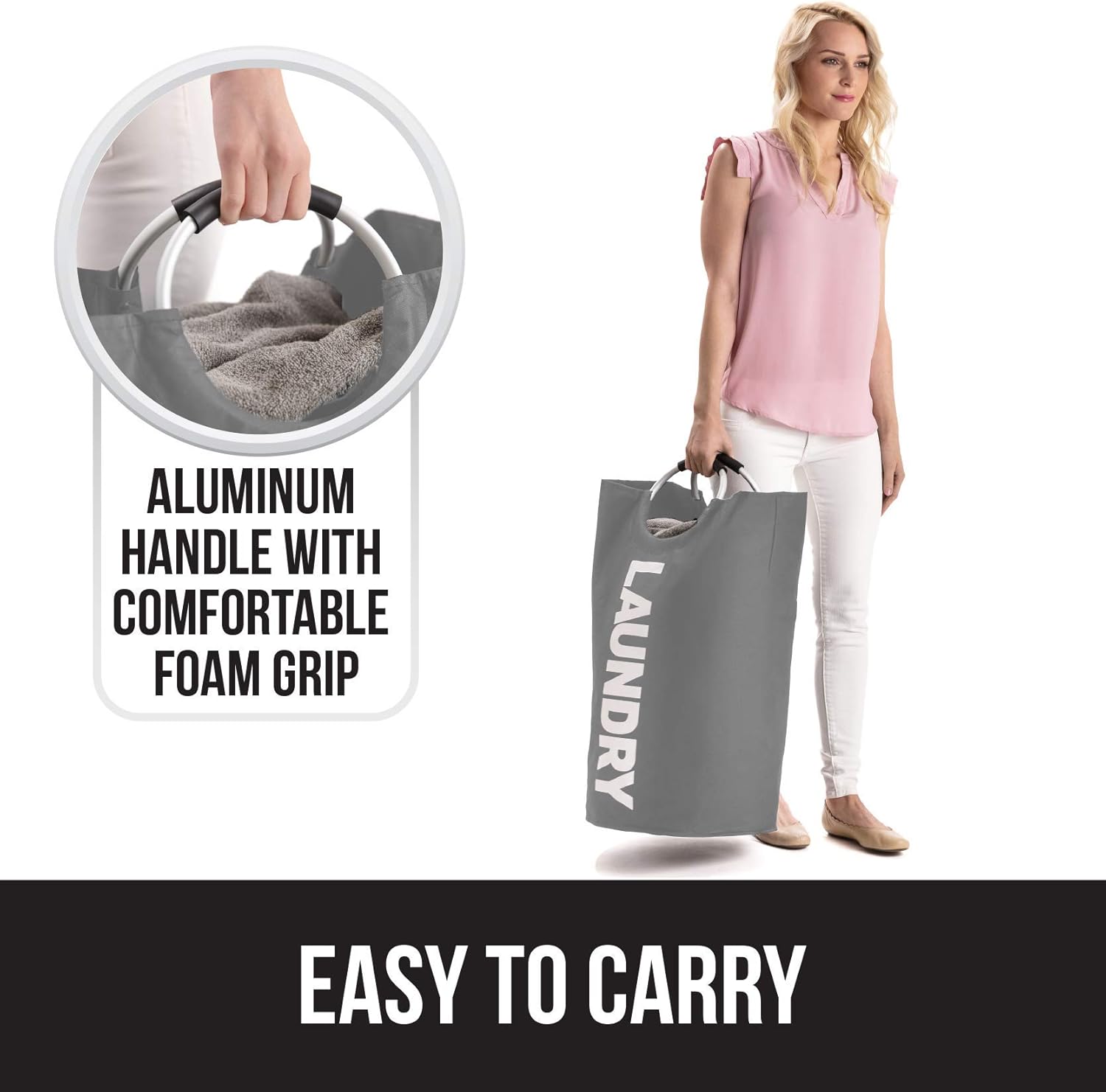 Gorilla Grip Incontinence Pad and Laundry Basket, Incontinence Pad Size 52x34 in White, Absorbs 8 Cups, Laundry Basket Size 15x28 and 82L in Gray, 2 Item Bundle : Baby