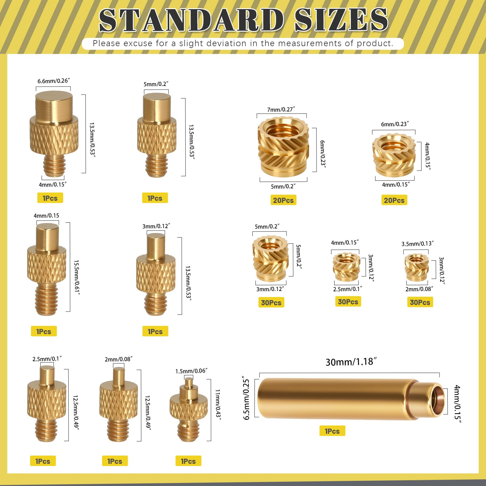 Mardatt 138PCS Brass Threaded Inserts with Heat Set Insert Tips Set - Image 2