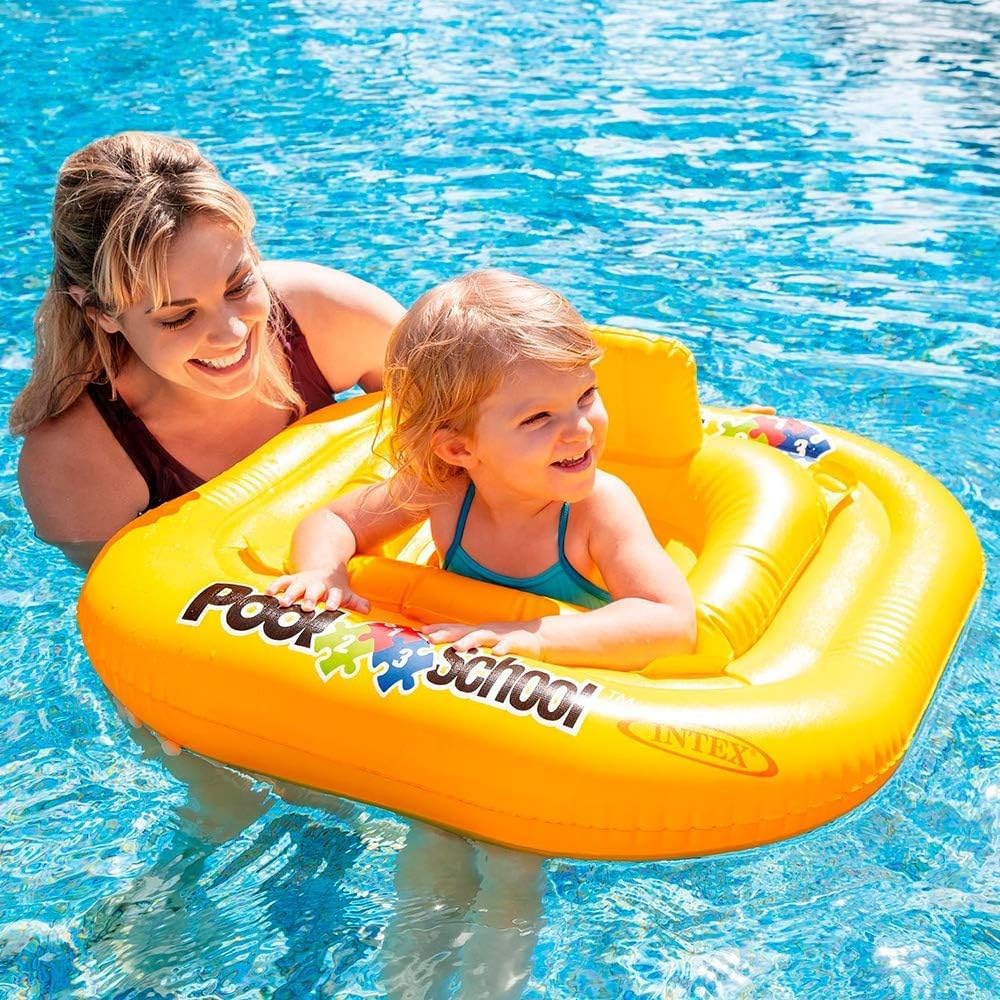79x79cm Inflatable Pool Seat for Babies PVC Kids Water Floaty Plastic Float Ring for 1-2 Years Old | Pool School Deluxe Baby Float Swim Tube Pack of 1 - Image 3 thumbnail