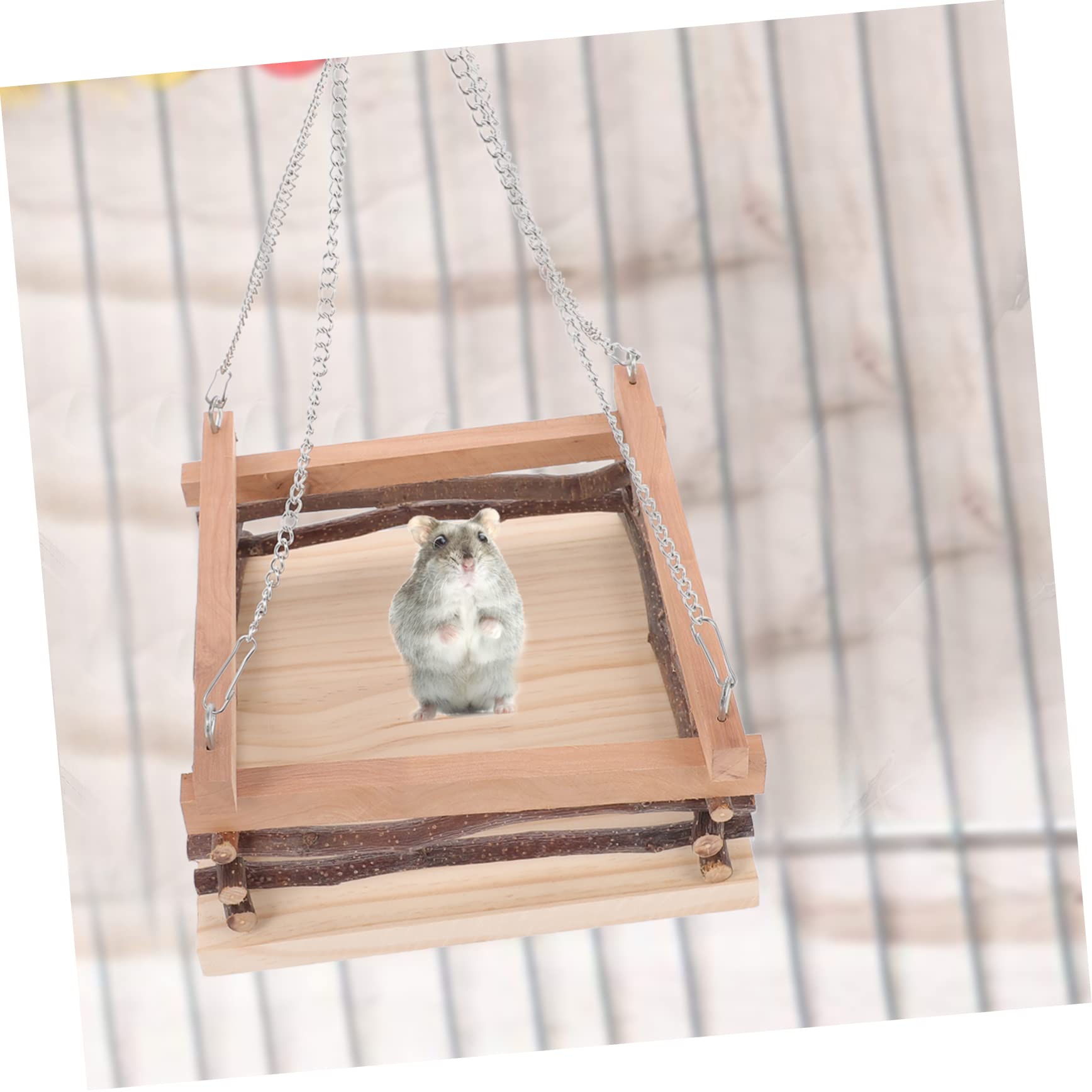 Holz Haustier Hängematte für Hamster und Rennmäuse mit Vier Ketten