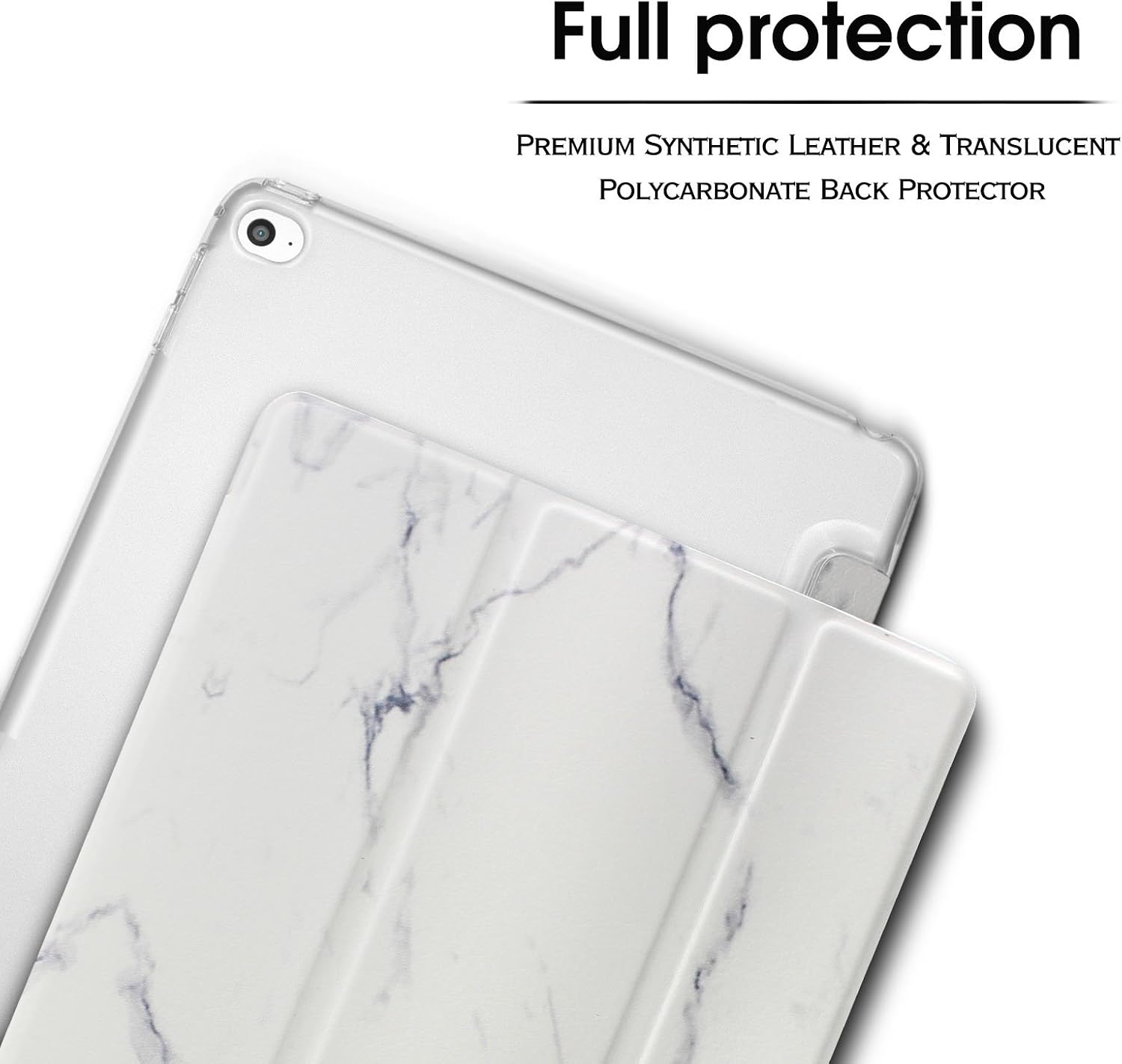 Infiland iPad Air 2 Case - Ultra Slim Smart-Shell Stand Cover with Translucent Frosted Back Protector (with Auto Wake/Sleep) for Apple iPad Air 2 (iPad 6) 9.7 Inch Tablet, Marble