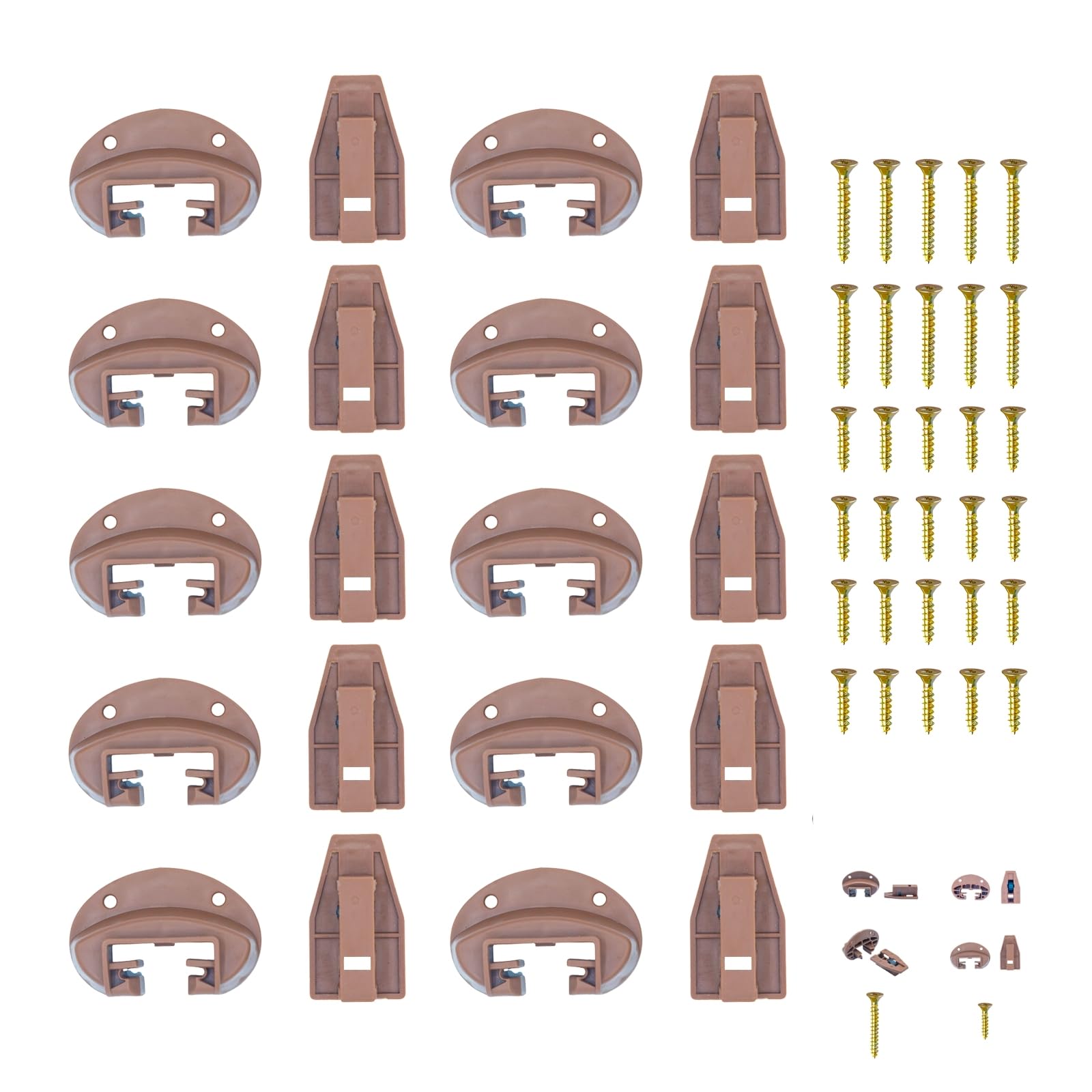 Drawer Guide Kit, 10 Pcs Drawer Repair Parts 1.89×2.2×1.46 Inch, Drawer Slides for kenlin Rite-Trak II Replacement Drawer Track Slide Kit Replacement 168 Track Guides (Brown)