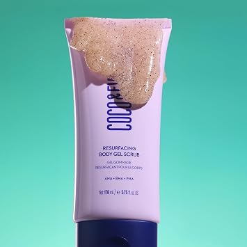 Coco & Eve Resurfacing Body Gel Scrub - Exfoliating Scrub with AHA, BHA for Smoothing, Brightening and Pre-Tan Prep. Improves Dry, Textured Skin, Uneven Tone. Suitable for Sensitive Skin (5.75 fl oz)