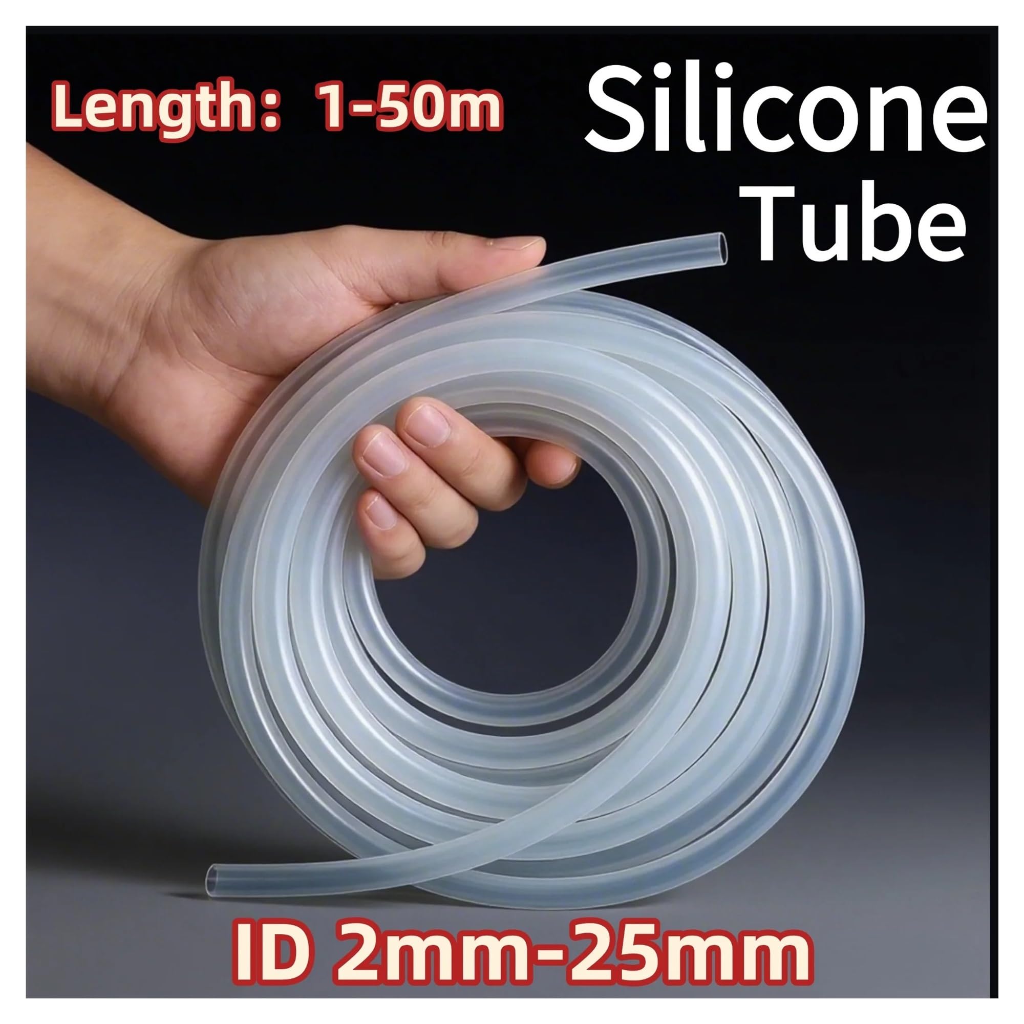 Manguera de tubo silicona Manguera de silicona de 1-20M, accesorios de agua, manguera de succión automática Flexible, tubo Universal for grifo, tubo de jardín(20 Meter,ID 6mm X OD 9mm)