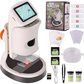 Microscópio para crianças, ampliação de 1000x. Microscópio digital com tela HD 1080p de 5.1 cm, gravação de fotos e vídeos, cartão TF de 32 GB incluído, recarregável por USB. Microscópio para crianças