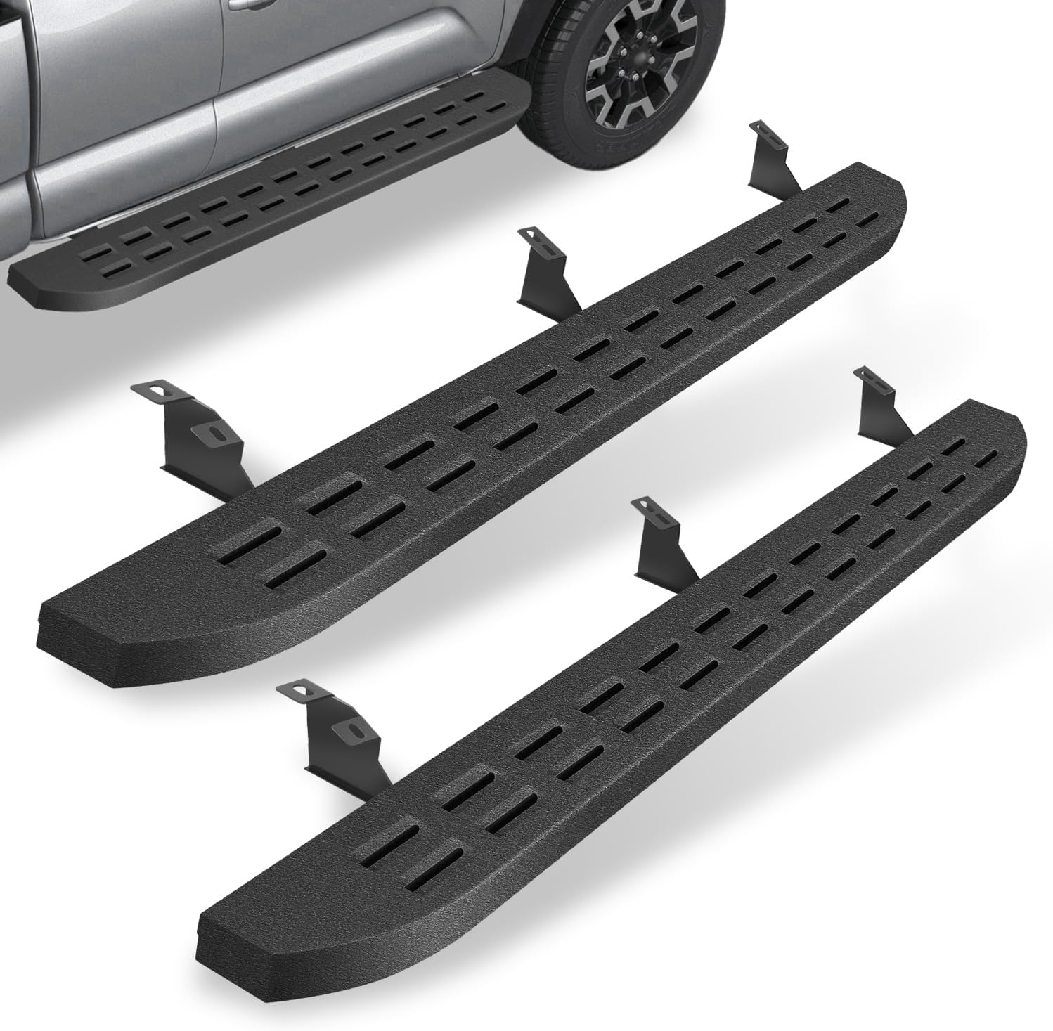 78 inch Running Boards Compatible with 2005-2023 Tacoma Access Cab (3/4 Size Rear Door), Carbon Steel Side Steps Nerf Bars