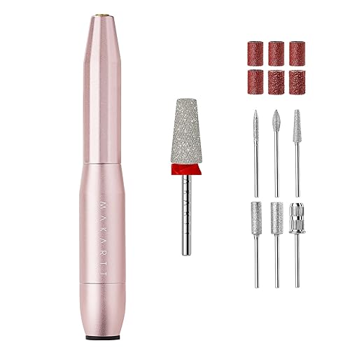 Makartt Portable Nail Drill Machine 20000RPM Electric Nail File Eirenee Professional E Filer Bundle with Tapered Barrel Carbide Diamond Sanding