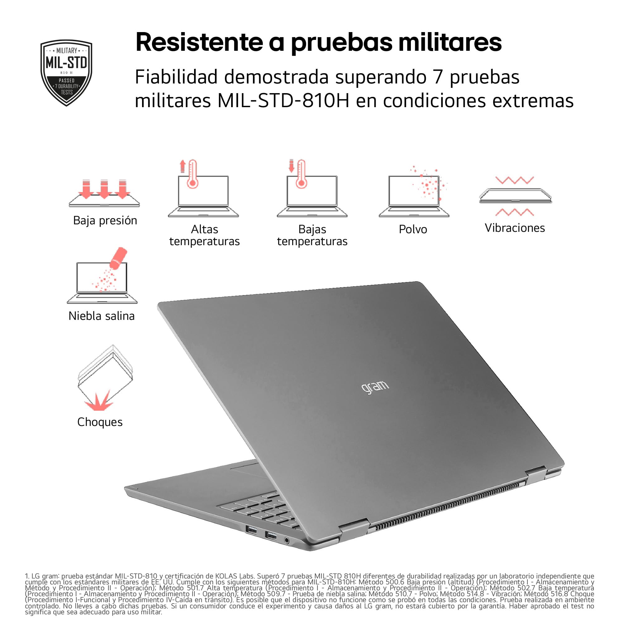LG gram Pro 16Z90TS-G.AU99BN - Ordenador Portátil Ultraligero de 16" Intel Core Ultra 9 288V, 32 GB RAM, 1 TB SSD, IPS Antirreflejo, 1239g, 25.5h, Windows 11, Teclado QWERTY Español, Gris metalico