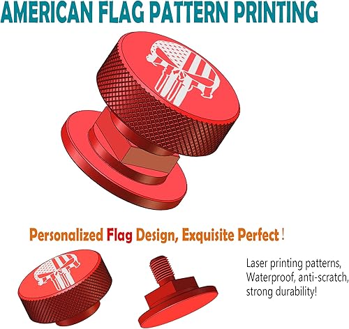 Miniatura 7 de Capucha de soldadura para casco de tubería, 1 par de sujetadores negros con patrón de bandera de Estados Unidos de aluminio, accesorios de repuesto