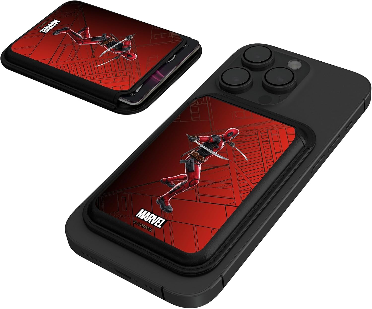 Keyscaper Marvel Deadpool MechLine Black Magnetic Credit Card Wallet