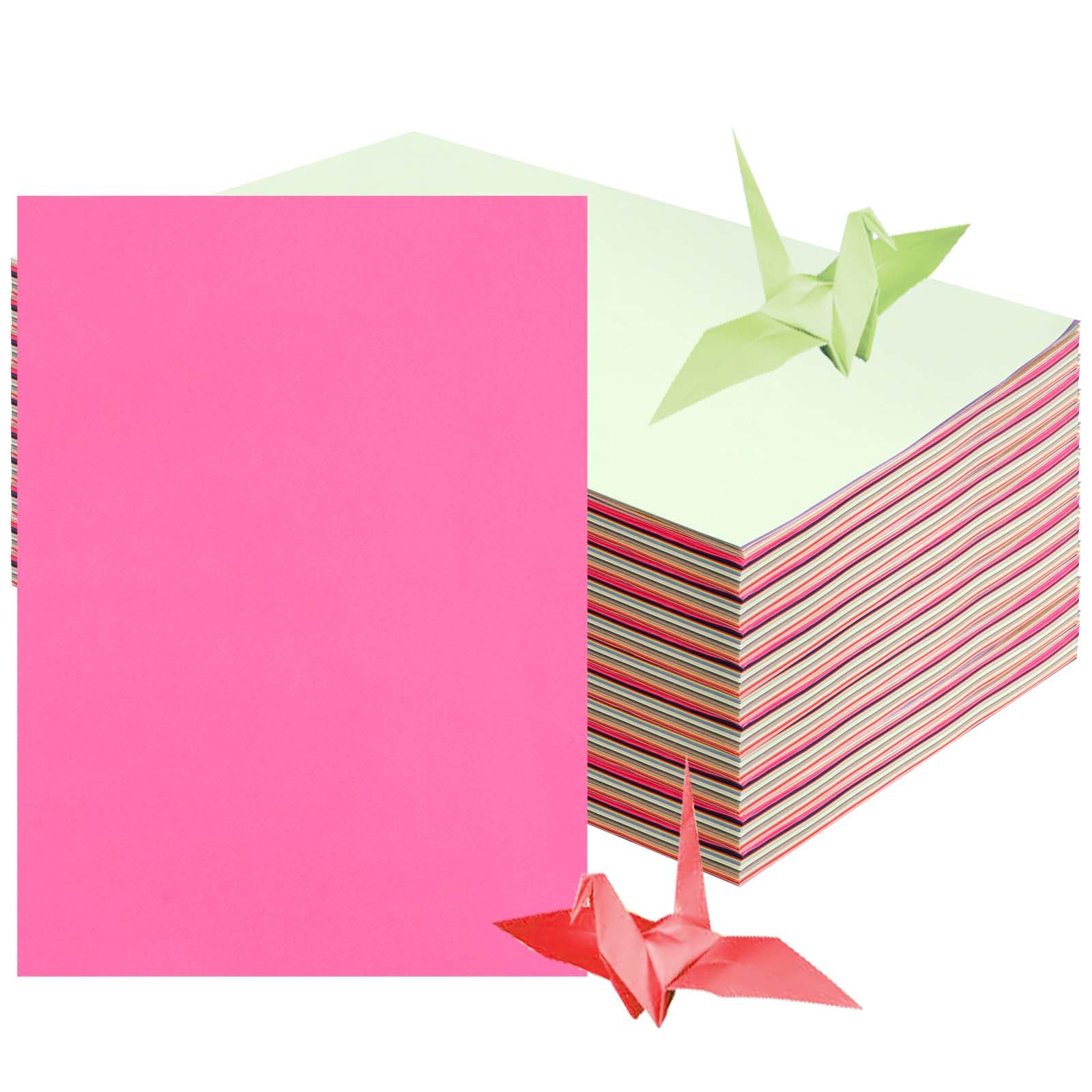 500 sztuk kolorowego papieru w formacie A4, 70 g/m², karton A4, kolorowy papier do rysowania, kolorowy papier do origami, zaproszeń, "zrób to sam"