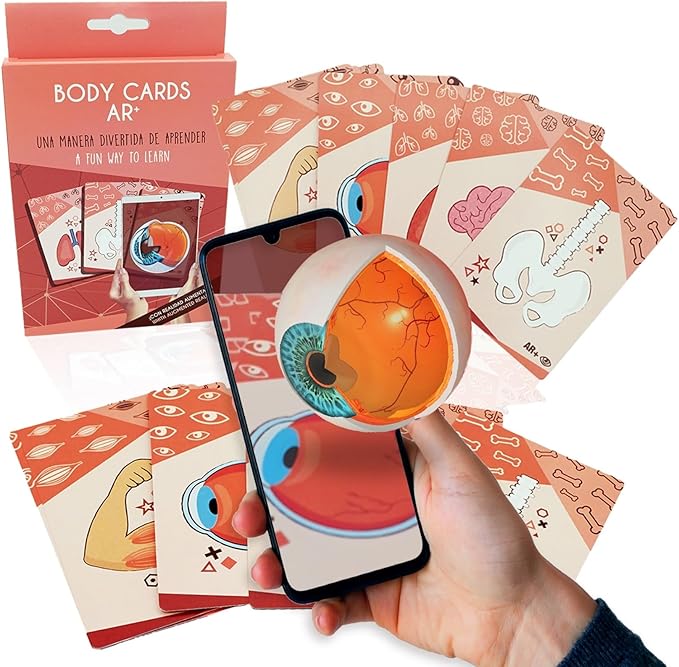 Cartas educativas del Cuerpo Humano con Realidad Aumentada Tarjetas Animal 4D+ de Realidad Aumentada