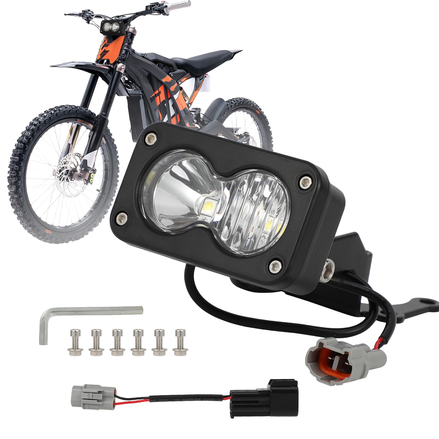 Phare de moto électrique pour vélo tout-terrain Surron Light Bee X/S Talaria Sting R MX4 MX3 E-Bike - Blanc