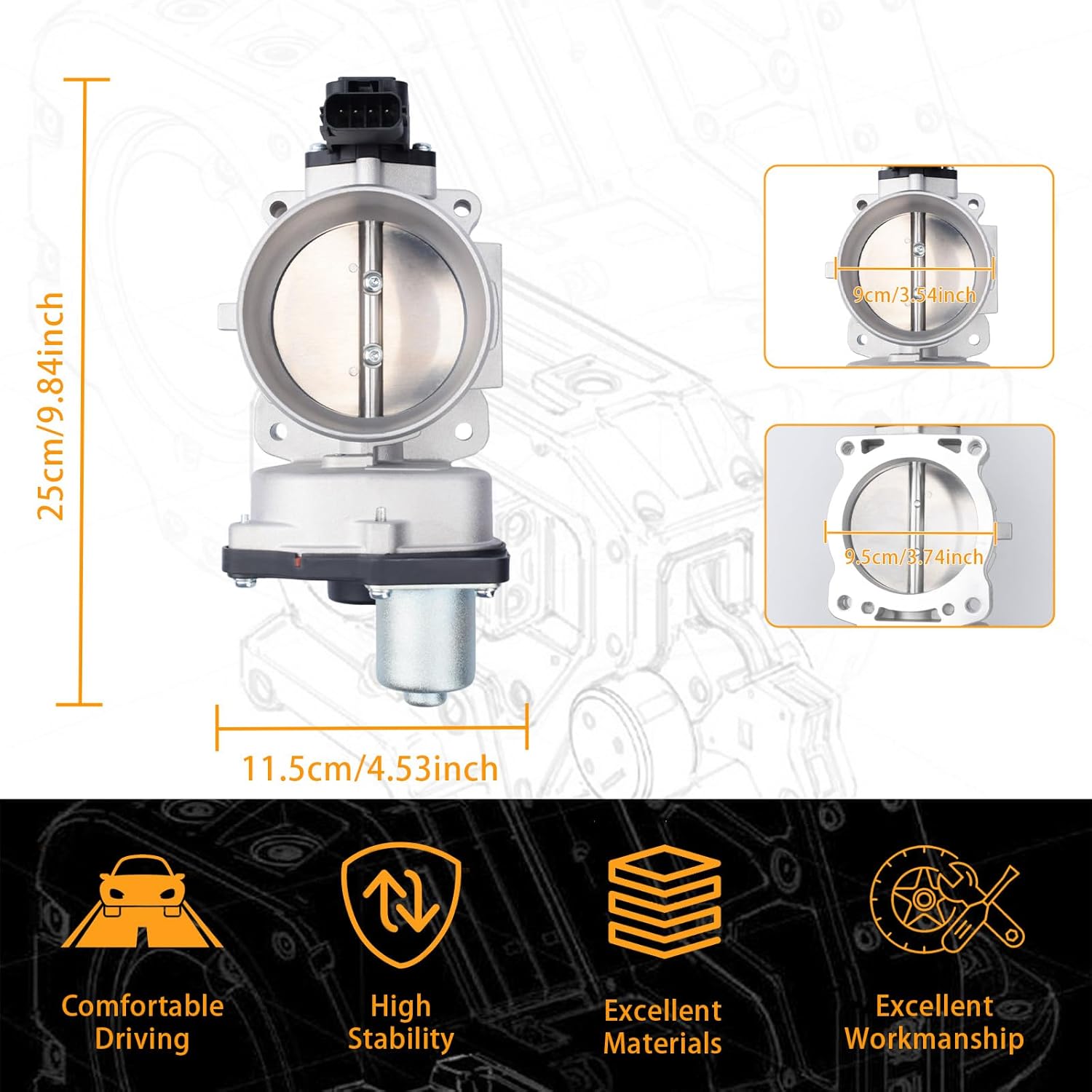 Electronic Throttle Body Assembly Fit for Ford Expedition F-150 F-250 F-350 Super Duty Lincoln Navigator Mark LT 5.4L V8, Replace Part # S20001 977-557 3L3E9F991AA