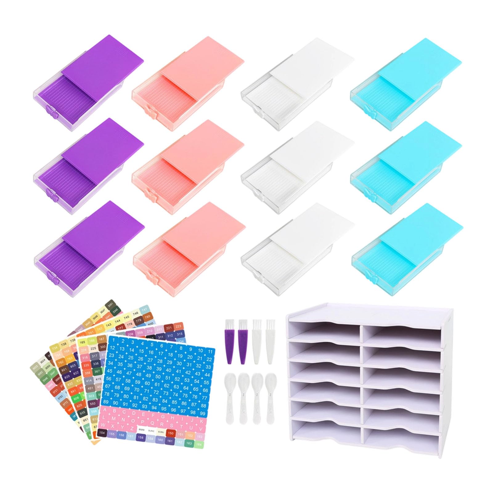 Professional Craft Tool Storage Drawer Includes Beads Sorting Tray 12-Compartment Organiser for Beginners PVC Drawers PVC Storage