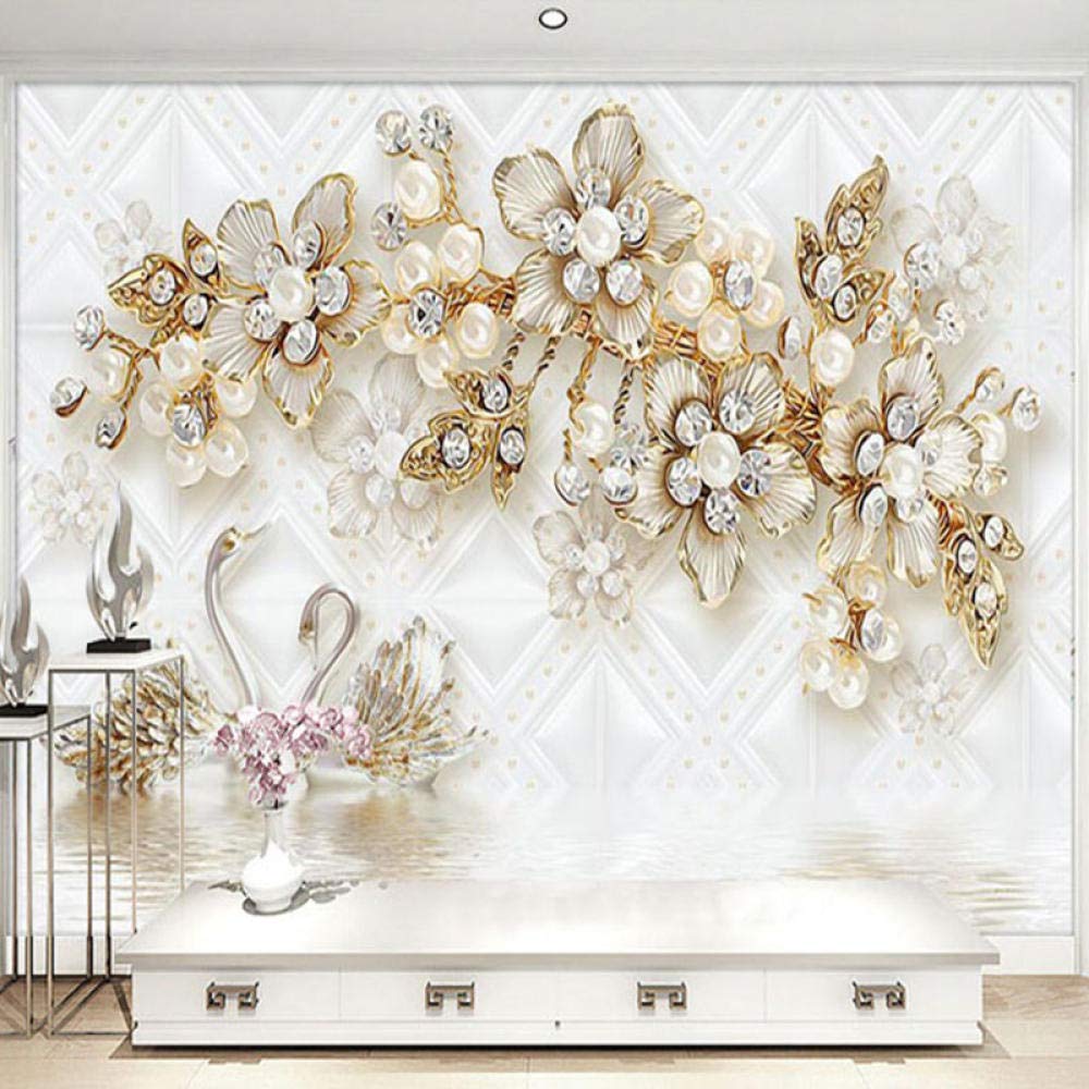 Fresque 3D Salon Style Européen pour Créer une Toile de Fond TV Élégante