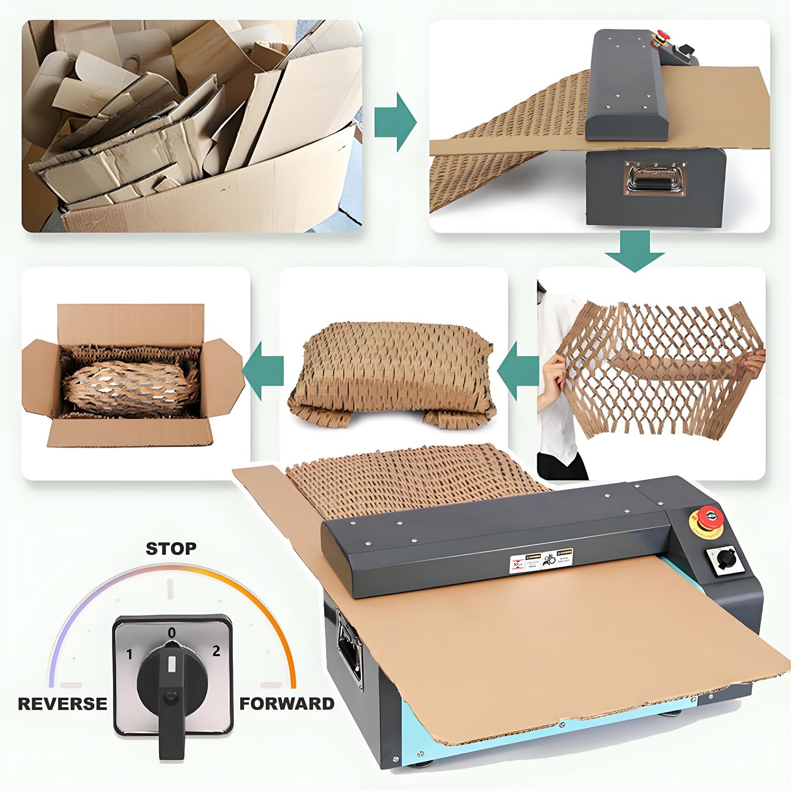 Máquina cortadora de Cajas de cartón, máquina cortadora de expansión de Cajas de cartón Ondulado, para Empresas de envío y Embalaje, 490 x 293 x 290 mm