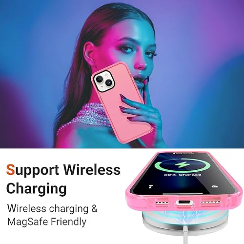 Miniatura 2 de Funda transparente neón para iPhone 14 de 6.1 pulgadas, bonito diseño retro vibrante para mujeres, accesorios de los años 80, funda protectora de