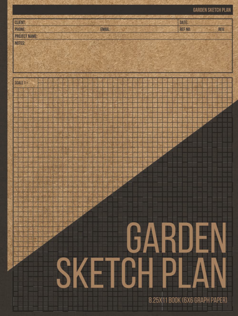 Garden Sketch Plan: Design Landscape Plan for Client, Garden Project, 6x6 Graph / Grid Paper