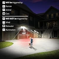 Vista 2 de AmeriTop - Luces de sensor de movimiento para exteriores, 2 en 1, ultra brillantes, 3500 lm, 35 W, luces LED de seguridad con modo de sensor