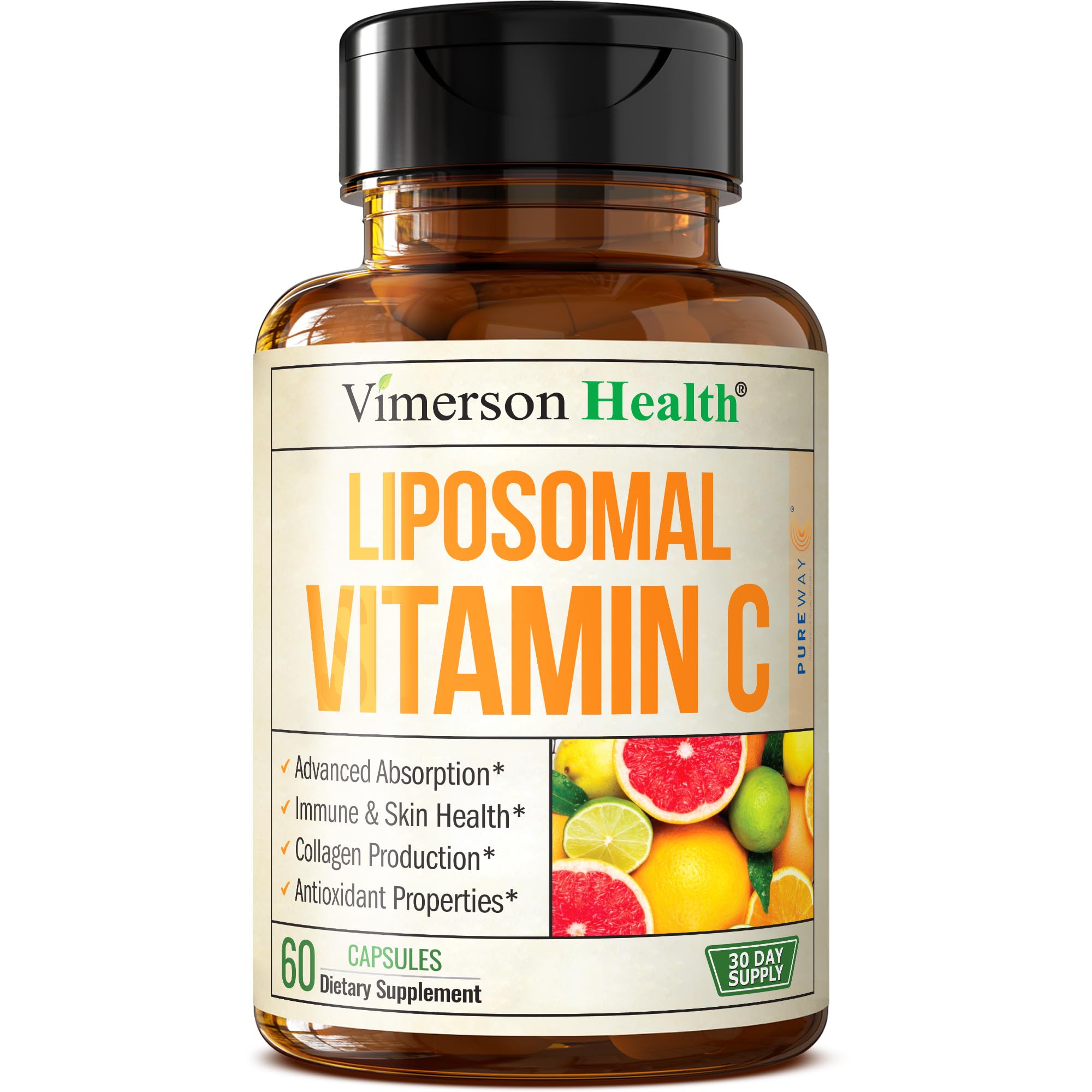 Liposomal Vitamin C 1000mg - Premium Absorption Vitamin C Powder - Immune Support Supplement - Vitamina C 1000mg - High Potency for Antioxidant Support - Gentle on Digestion & Fast Uptake. 60 Capsules