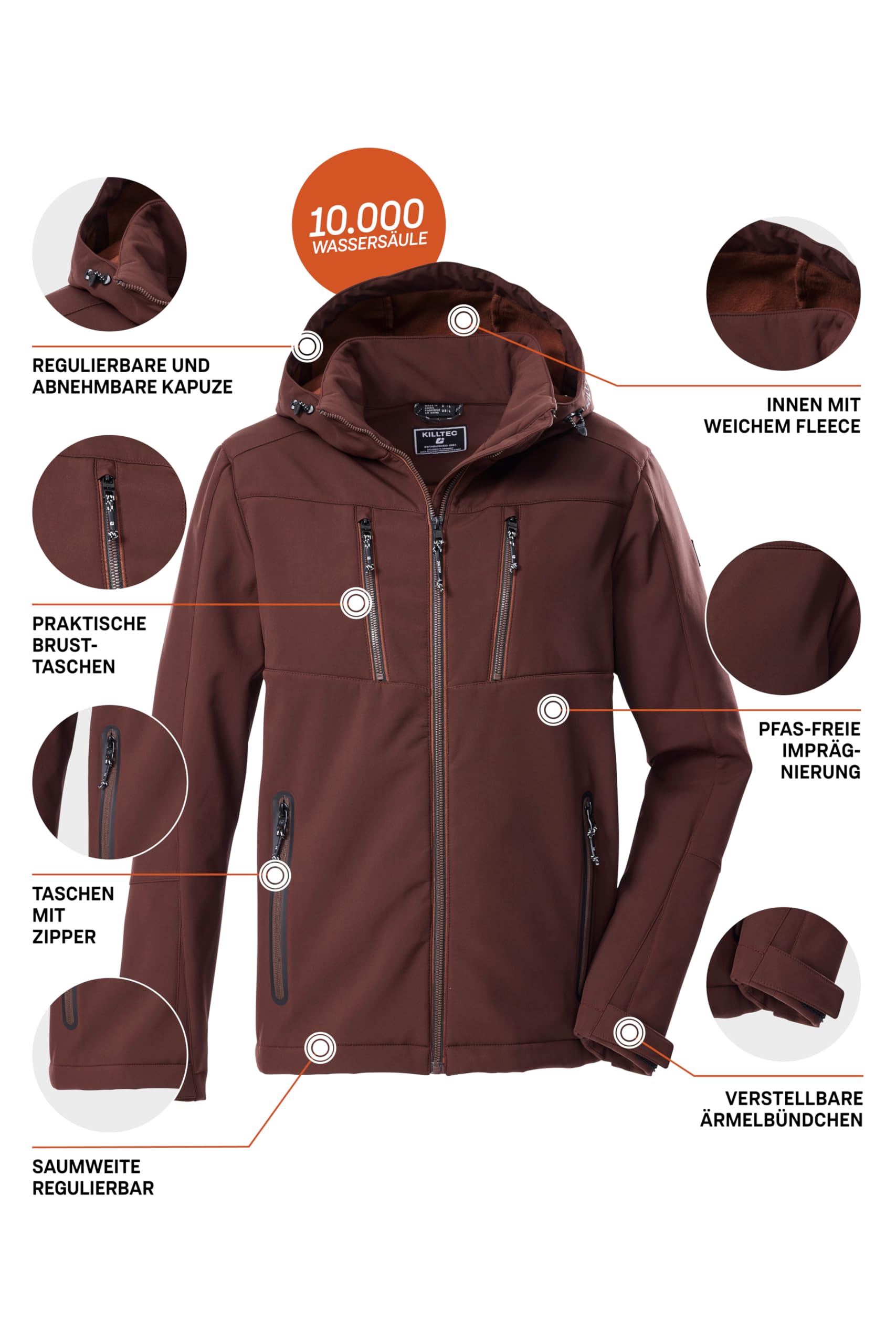 Killtec Kow 79 Mn Sftshll Jckt Chaqueta Softshell con capucha con cremallera Hombre