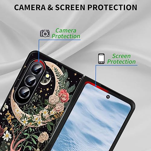 Vista 60 de Funda protectora para Samsung Galaxy Z Fold 5 2023 Slim Light Hard PC Shook Proof Funda protectora para Samsung Galaxy Z Fold 5 7.6 pulgadas - Flor