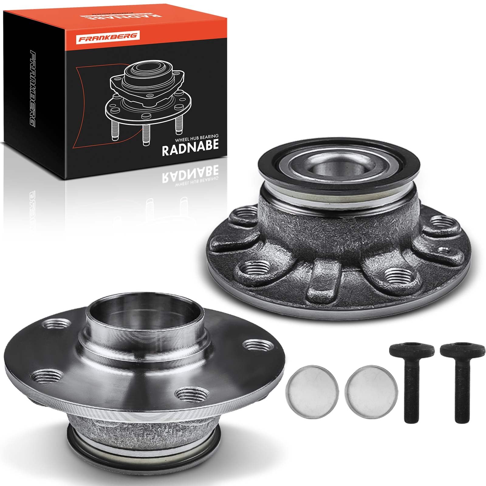 Frankberg 2x Radnabe Radlagersatz Hinten unterstützt die ABS-Funktion Kompatibel mit A3 8P1 8VA 8VF Altea 5P1 Leon 1P1 Toledo III 5P2 Oct.avia III 5E5 Golf Plus 521 5M1 Golf V 1K1 BA5 Tou.ran 5T1