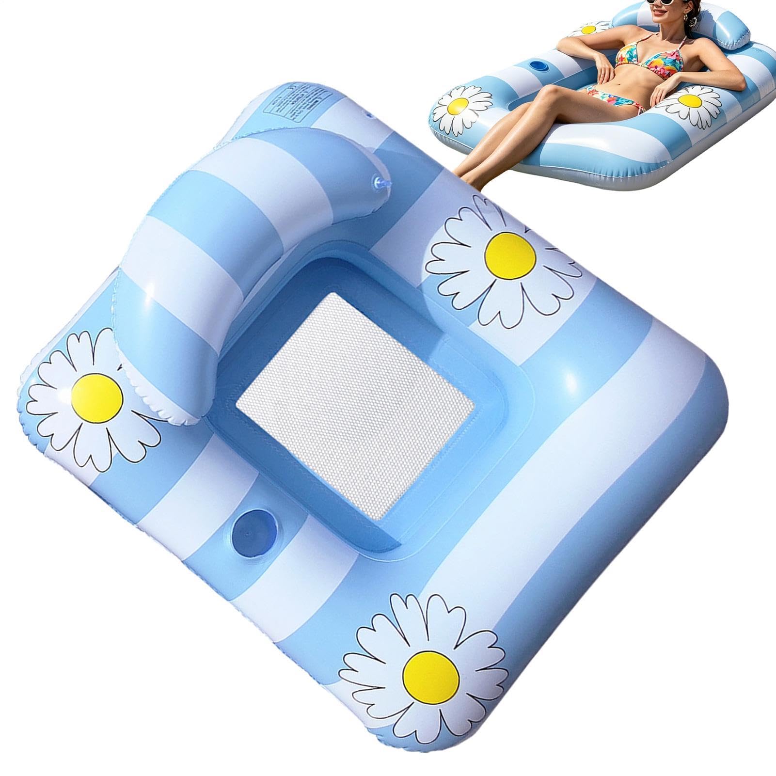 Flotteurs de plage pour adultes – Chaise longue flottante gonflable robuste pour piscine, plage, rivière, fête d'été, jeux de bronzage, quai de bronzage, croisière, vacances