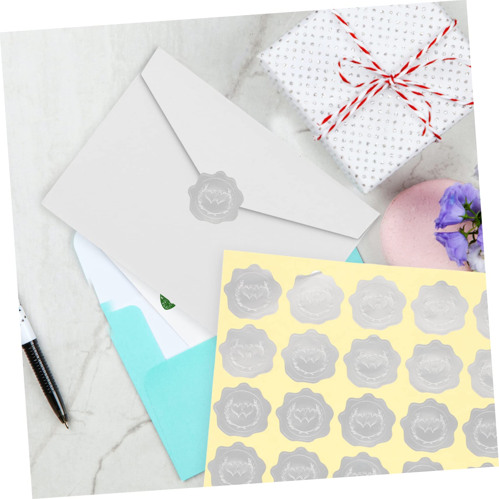Lurrose 20fogli Adesivi Decorativi Per Etichette Adesive Per e Matrimoni Per Buste e Stickers Totali