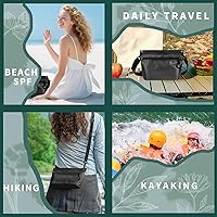 Vista 3 de Bolsa impermeable de 2 litros con cremallera totalmente impermeable, asa y correa ajustable para natación, viajes, playa