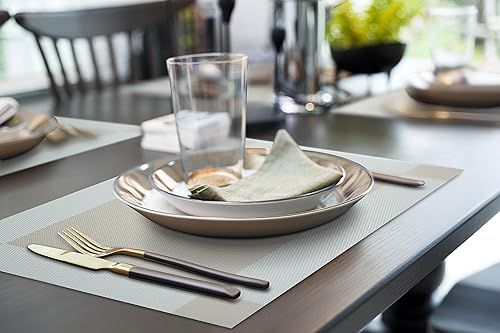 Miniatura 2 de More Décor Manteles individuales para mesa de comedor, lavables, resistentes al calor, de vinilo, para comedor y cocina, antideslizantes, juego de