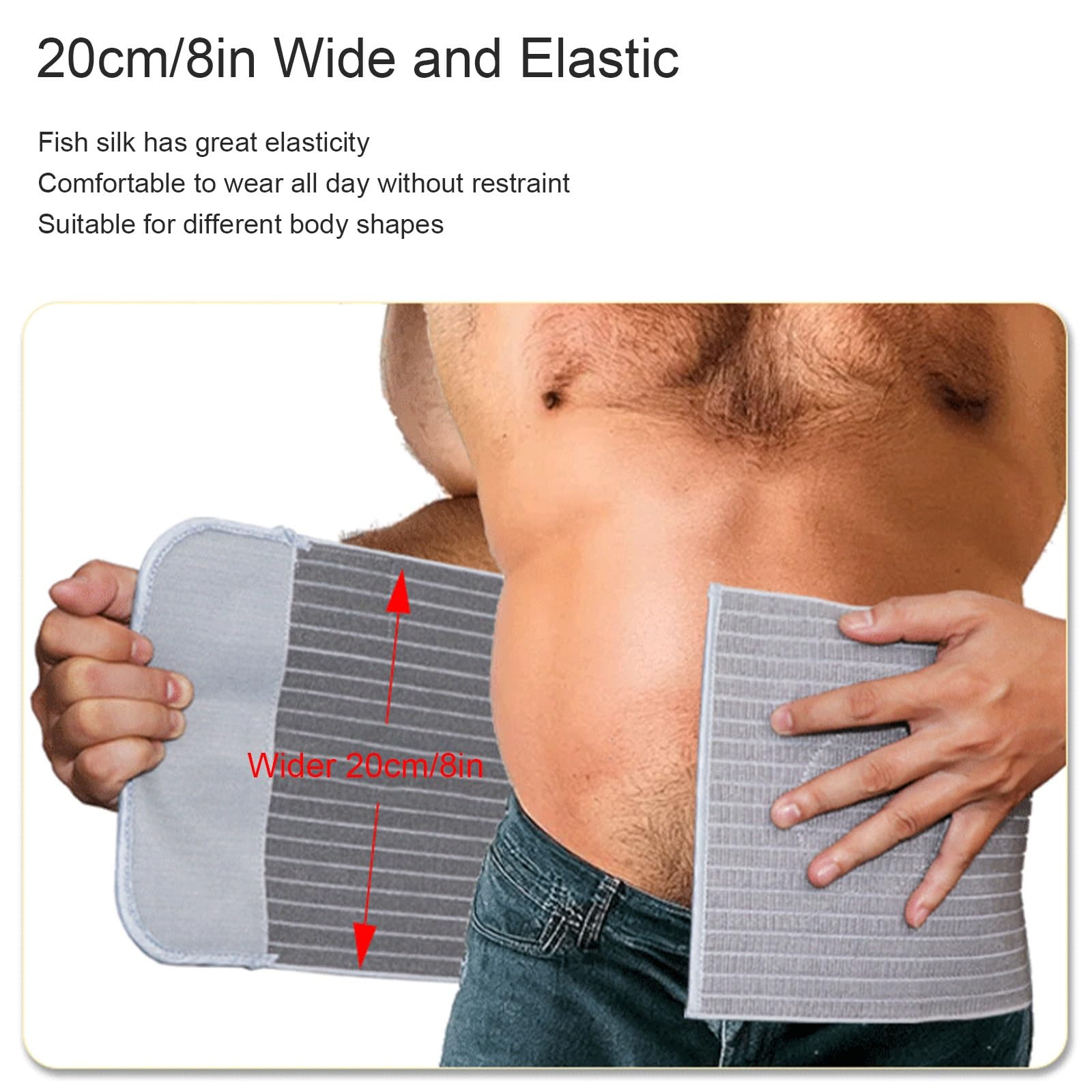 Fascia Ernia Ombelicale per Uomo e Donna, Fascia Addominale Post Operatoria per Donna, Fascia per Ernia Ombelicale con 2 Cuscinetti di Compressione di Forme Diverse(Gray,Large)