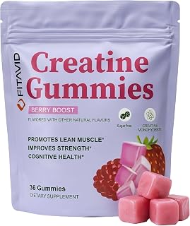 Creatine Gummies – 5g Creatine Monohydrate Supplement, Sugar Free, Easy Daily Use (Berry Boost)