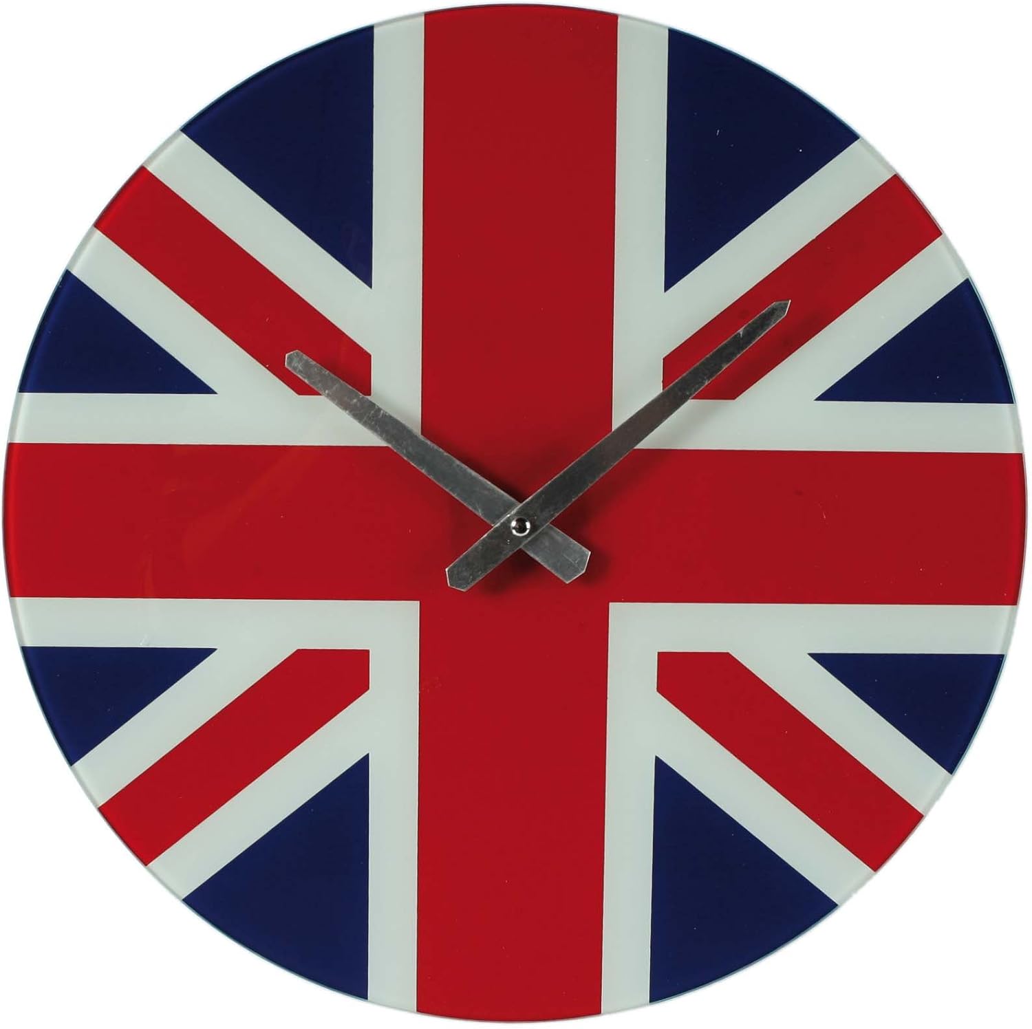 Large Union Jack Glass Wall Clock Ideal For Any Room