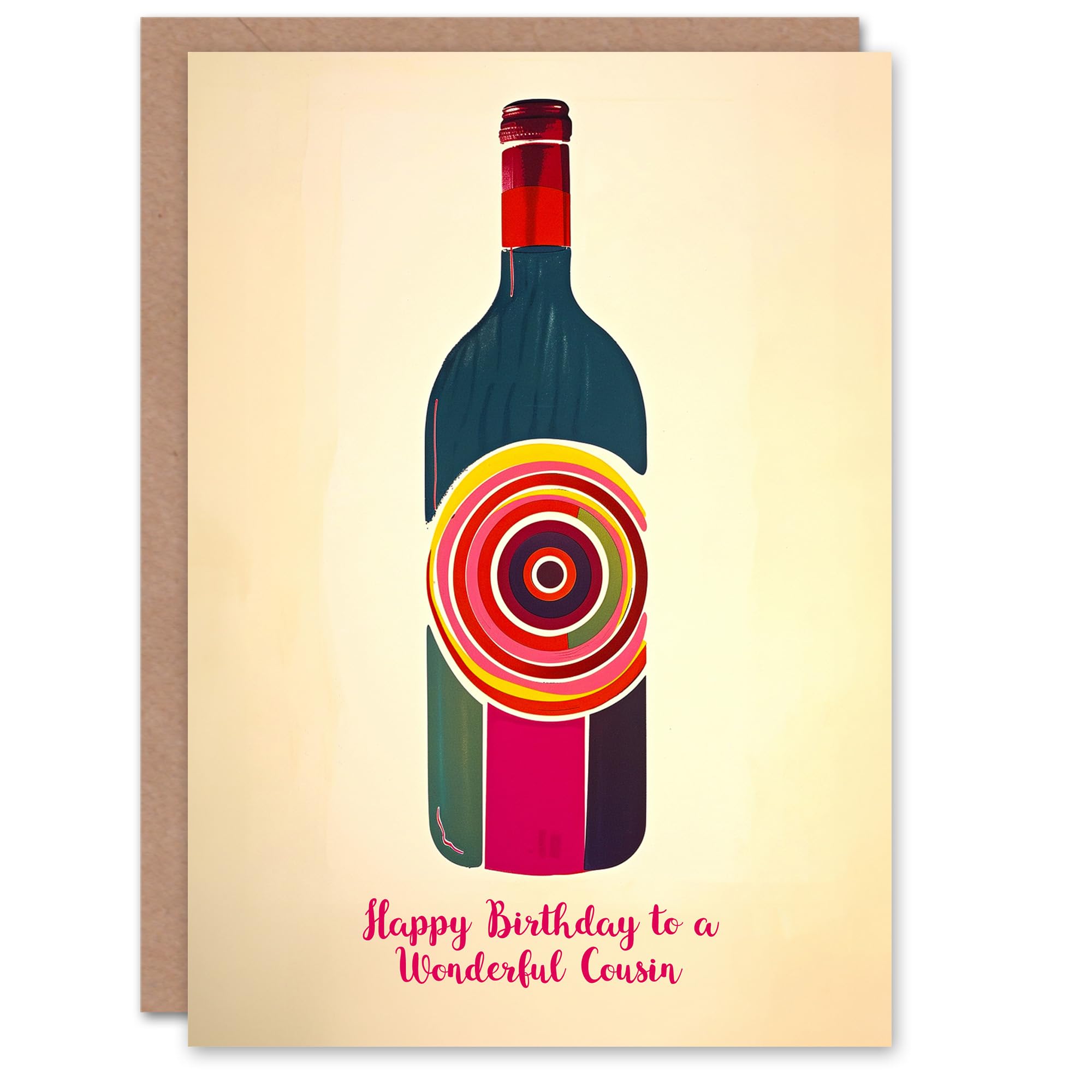 Artery8 Women's Birthday Card - Wine Bottle Party - Beige
