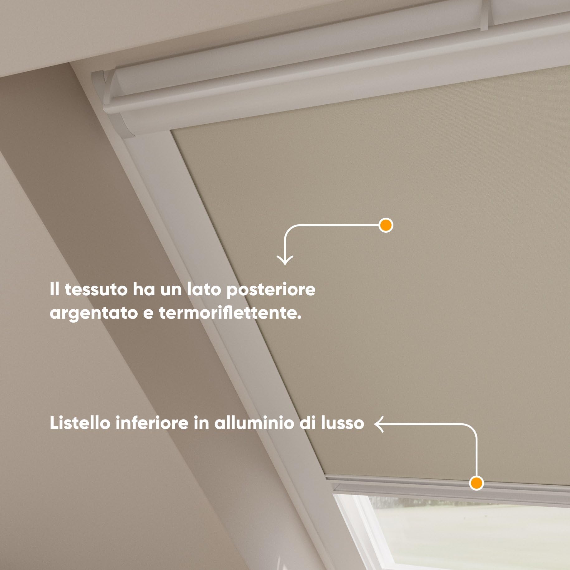 DTCH® Tenda per finestra da tetto - Oscurante - Sabbia - Compatibile con Velux: M04/304/1