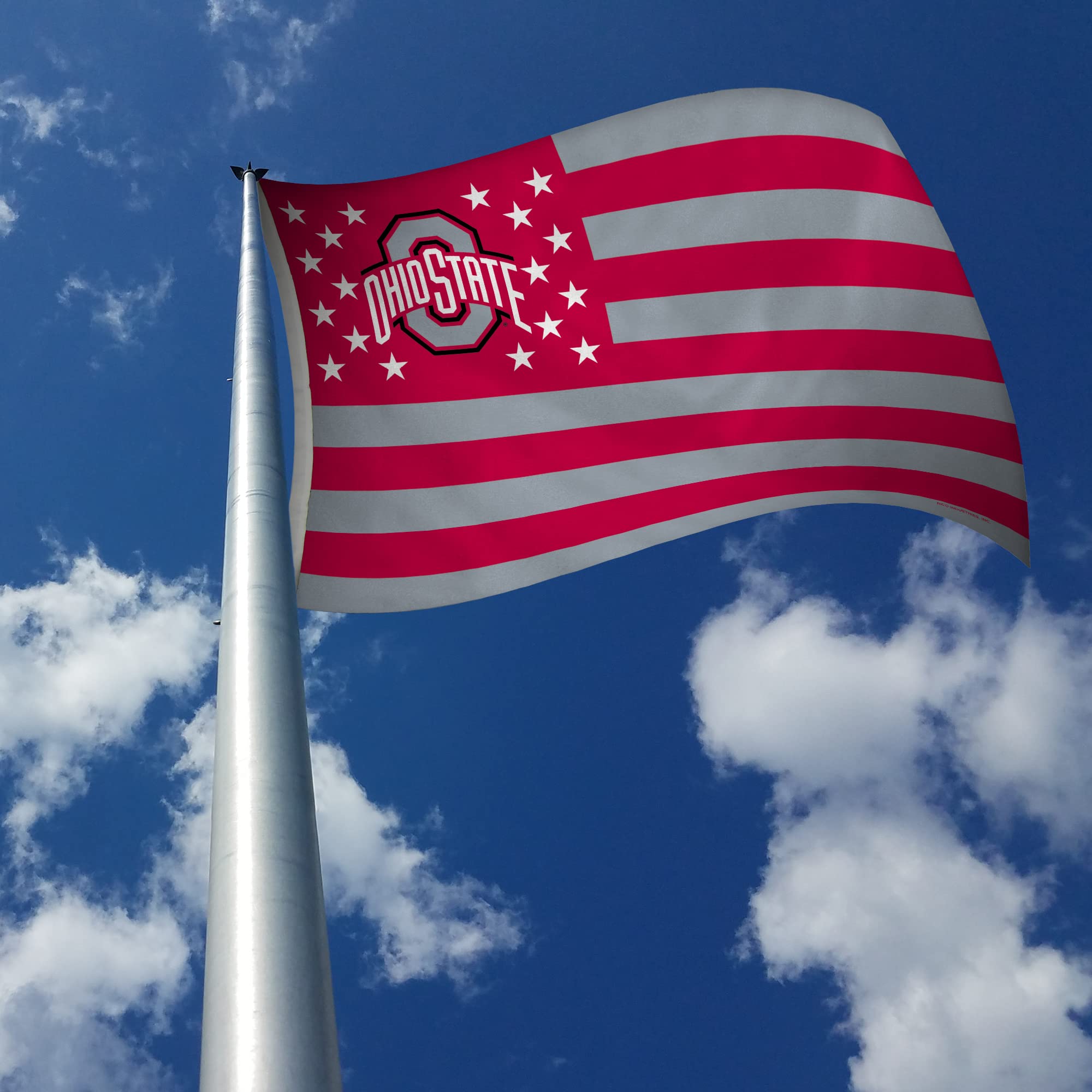 NCAA Ohio State Buckeyes 3 'x 5' gwiazdy i paski baner flaga - dekoracja wewnętrzna lub zewnętrzna wykonana przez Rico Industries
