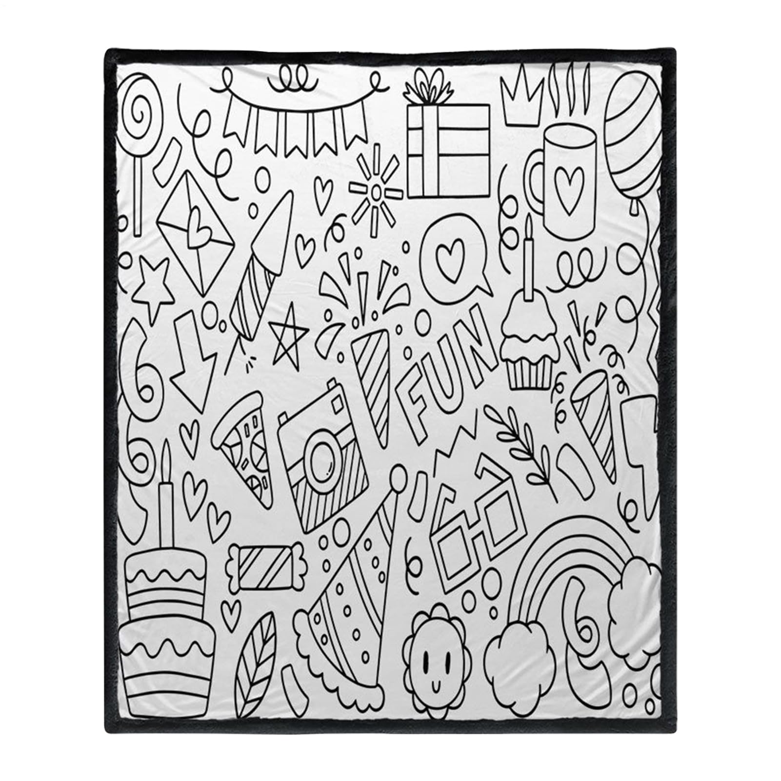 Couverture de coloriage pour fille et garçon plaid activité créative et décoration d'anniversaire