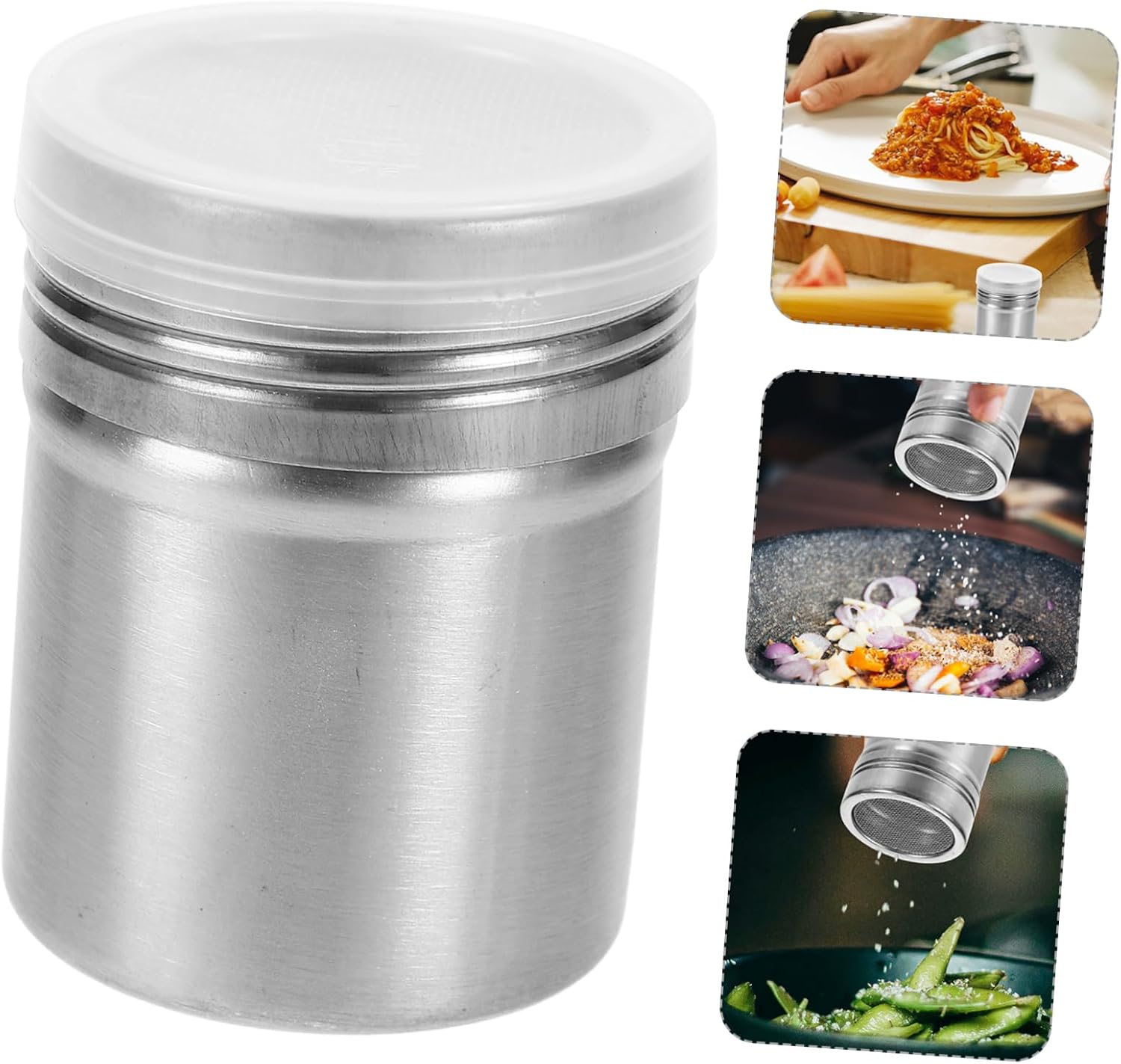 3pcs Stainless Steel Pepper Shaker Set for Baking Powder