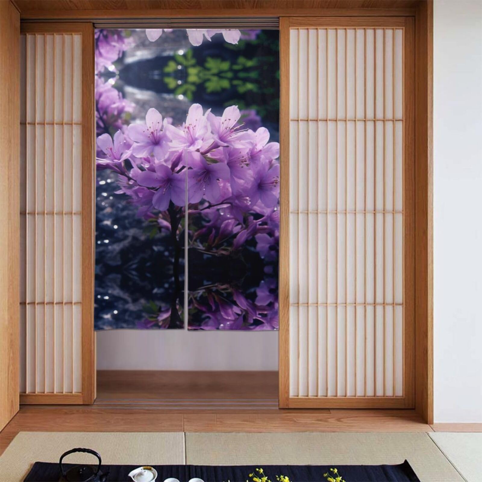 BWPDPXFJ Door Curtain Polyester 86x143cm Rod Pocket 2 Panel Room Divider Light Filtering Abstract