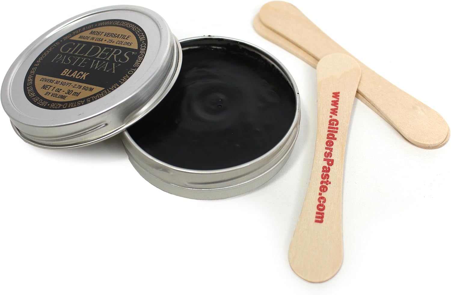 Gilders Paste Wax Paste, Gilders paste wax 1 Ounce Canister, gilders Wax Paste 30 ml Canister (Black)