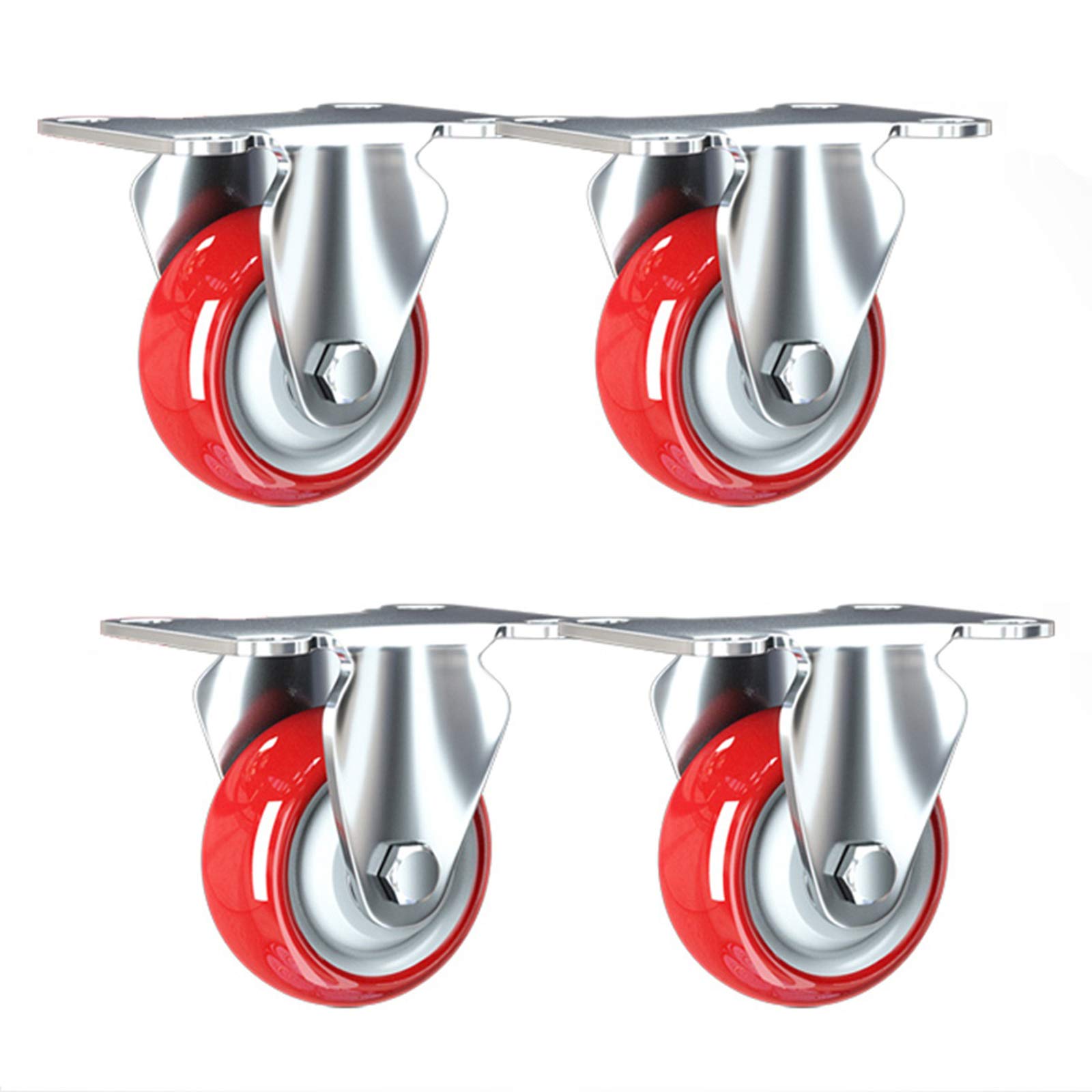 VNVFJKLO caster, PU Swivel Casters With Screws For Workbench Trolley Cabinet 180kg 4-Pack Multiple Sizes(Standard,125mm/5inch)