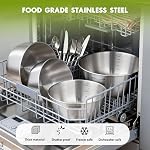 7-Piece Stainless Steel Mixing Bowls Set for Kitchen, Nesting Bowls for Mixing, Baking, Prepping, Cooking and Serving Food, Metal Mixing Bowls Dishwasher Safe (7)
