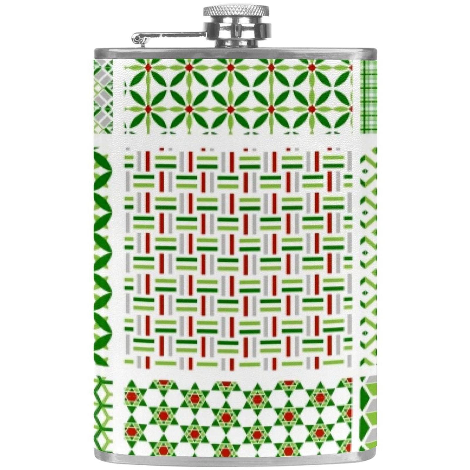 Flasque de poche anti-fuite de 237 ml en acier inoxydable sur le thème de Noël