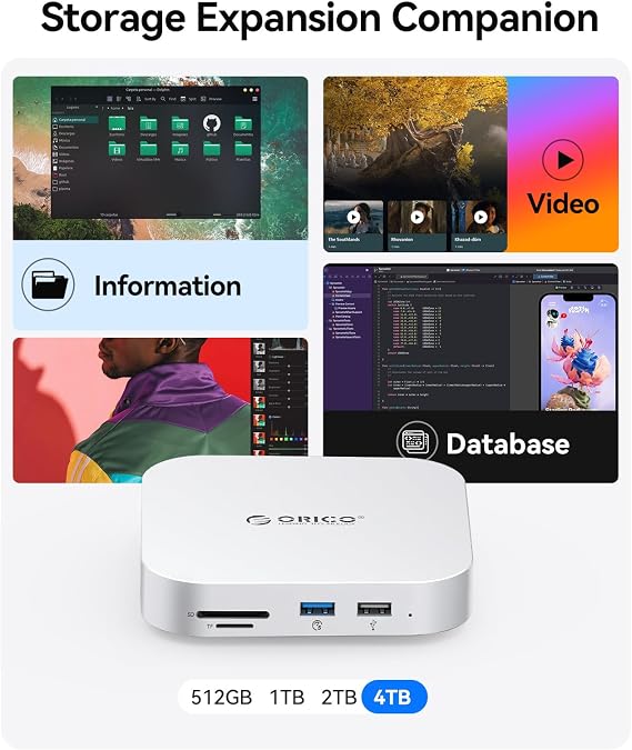 ORICO MiniMate 5Gbps Mac mini M6/M5 Pro/M4 Hub Mit 1TB SSD