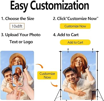 BELECO 7x5ft Fabric Custom Backdrop Image Customized Backdrop with Picture Logo Text Customize Your Design Personalized Background Banner Valentines Day Birthday Wedding Party Decorations Photo Prop
