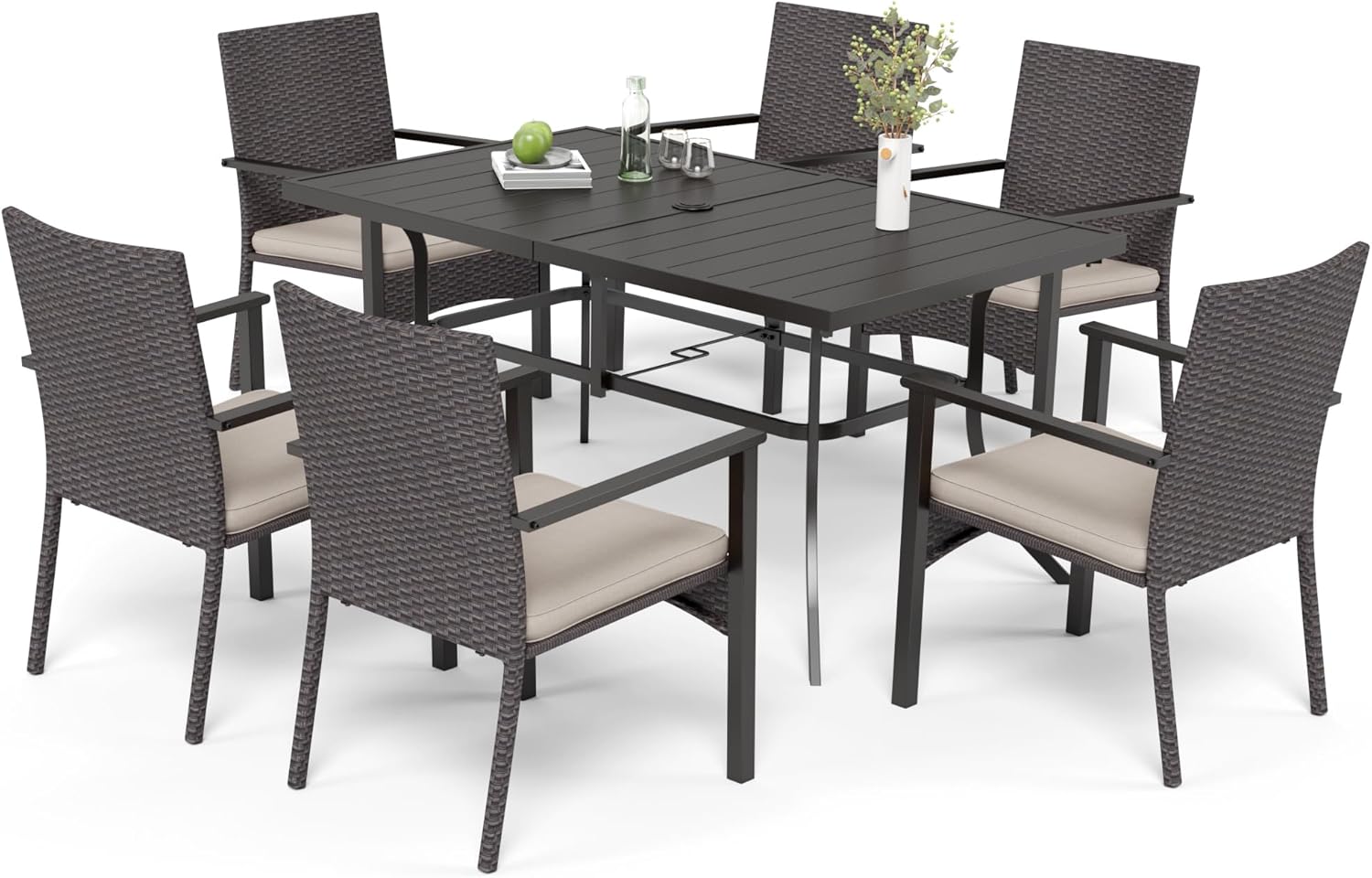 MIXPATIO 7 Pieces Outdoor Patio Dining Set, Patio Furniture