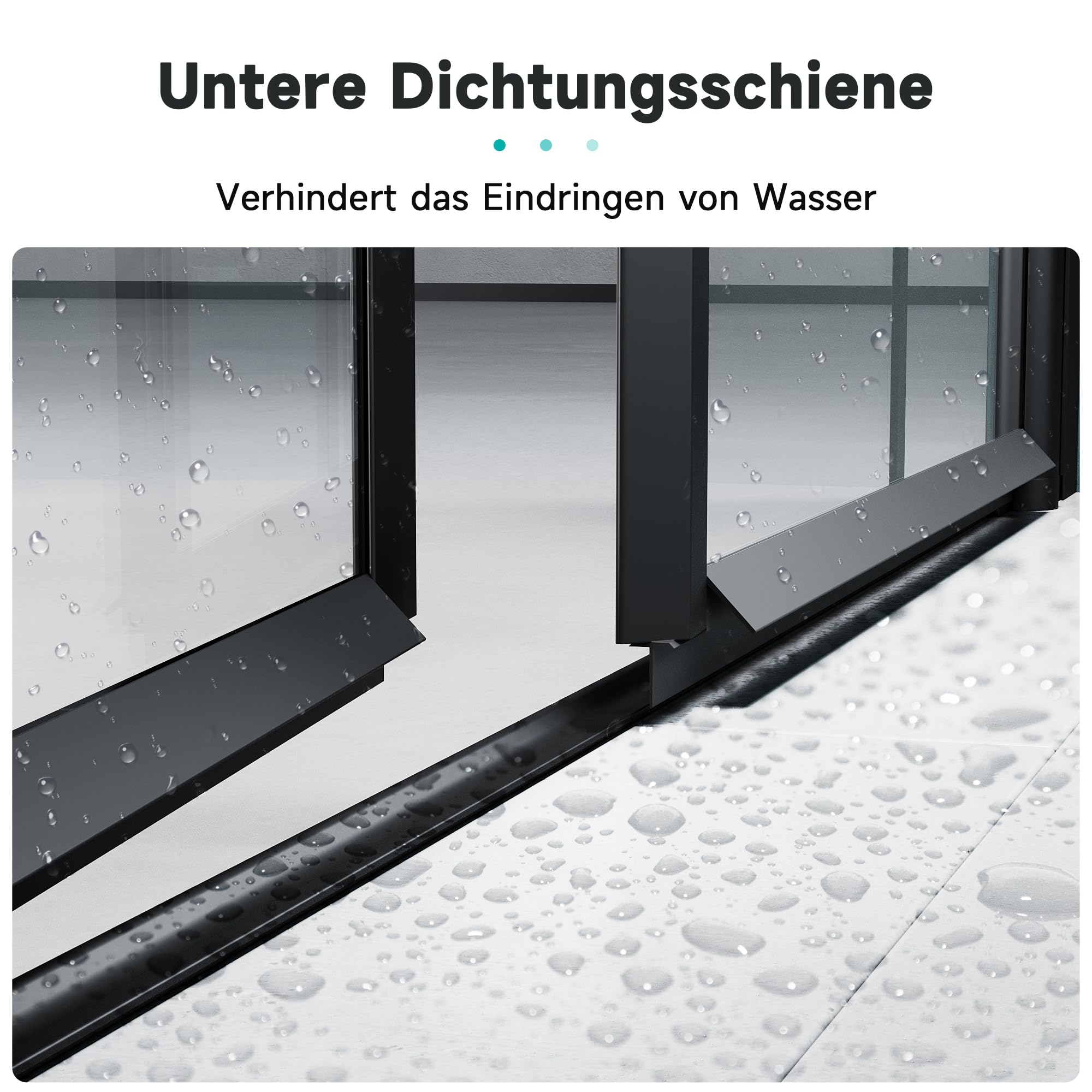 SONNI Duschtür 90x195CM gehärtetes Glas 5mm Doppelschiebetür Mattschwarzes Gitter Einseitige Nanobeschichtung Magnetische Dichtleiste