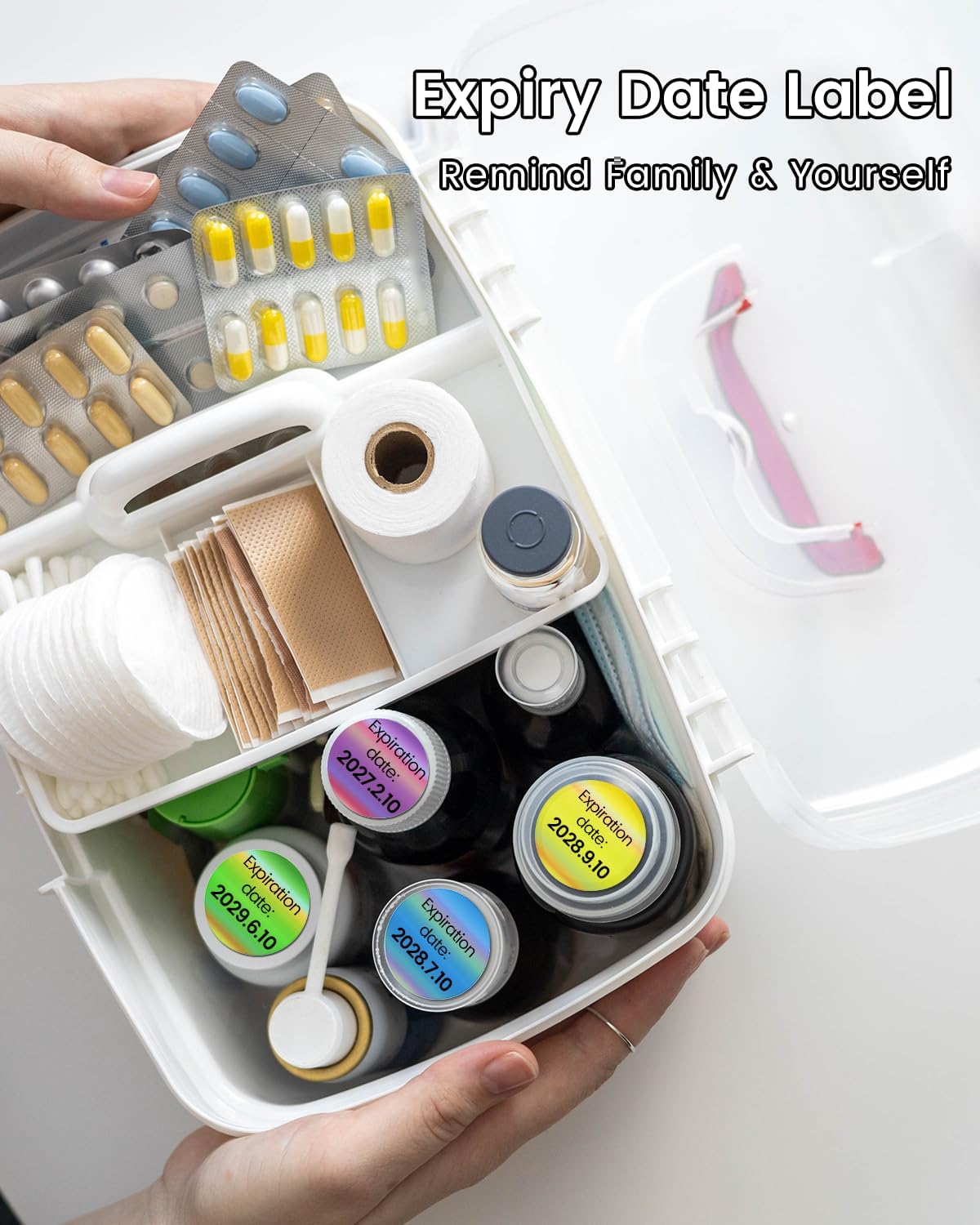 4 Color Circle Holographic Thermal Labels, Self-Adhesive Waterproof Direct Thermal Stickers for DIY Logo, QR Code, Compatible with MUNBYN, JADENS, NeIko, 400 PCS/Roll